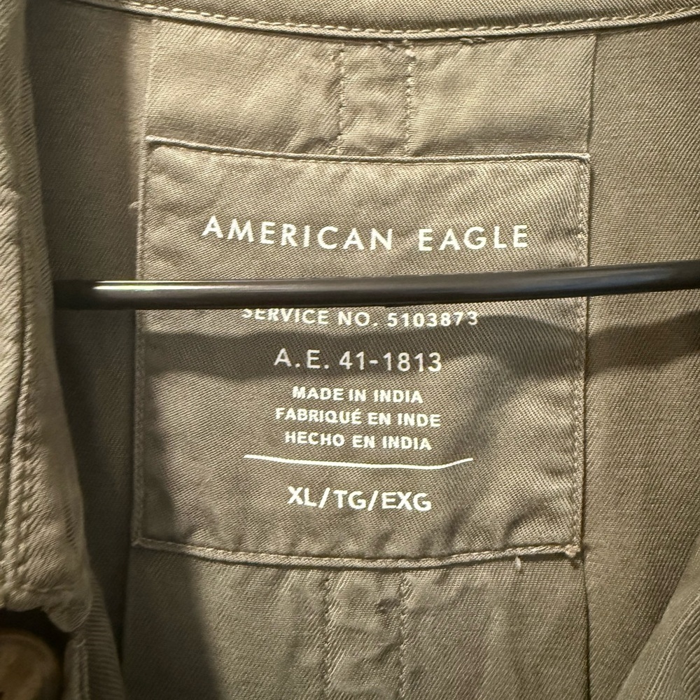 American Eagle Outfitters Olive Trench Coat - Picture 3 of 8